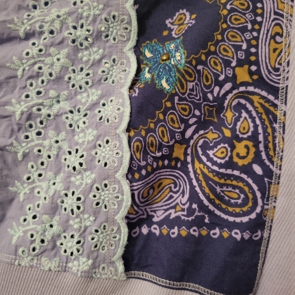 We The Free Embroidered Top Women’s Boho Cottage Core Cornflower Sz Medium - Picture 4 of 4